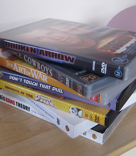 A stack of movies to choose from